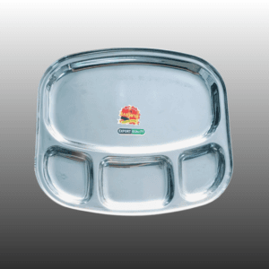 Lakshya 4-in-1 TV Compartment Plate, crafted from premium 24-gauge stainless steel. Available in Small and Big sizes, it’s perfect for organized, hassle-free dining at home or on the go.