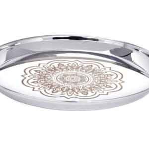 Lakshya Stainless Steel Plate with Laser Design – Stylish Thali