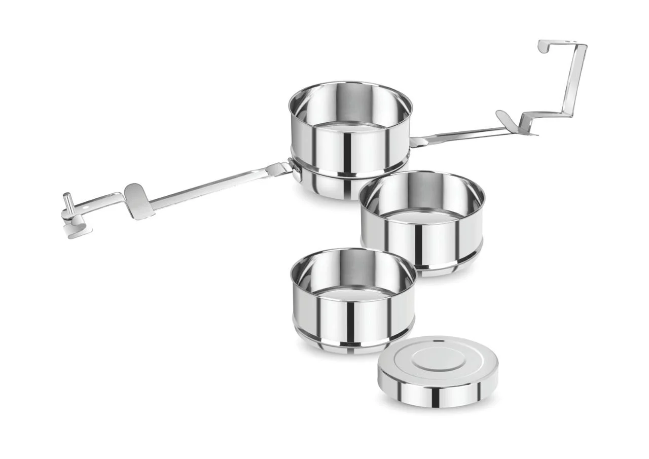 Stainless Steel Food Carrier (SS Tiffin) Deep Compartment Stainless Steel Tiffin Carrier