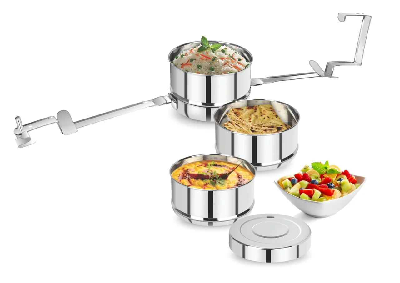 Stainless Steel Food Carrier (SS Tiffin) Heavy Gauge Stainless Steel Food Carrier
