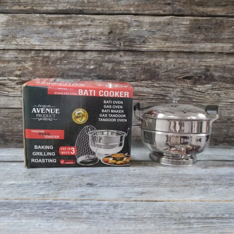 Durable Avenue Stainless Steel Multi-Purpose Cooker for bati, tandoor, pizza, and barbecue grilling. Perfect for versatile cooking. Manufactured with precision and quality.