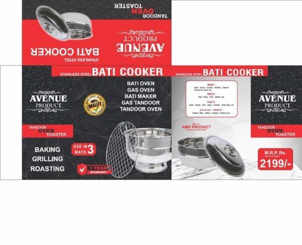 Avenue Stainless Steel Bati Cooker | Gas Tandoor | Pizza Maker | Barbeque Griller | BOX UNFOLD