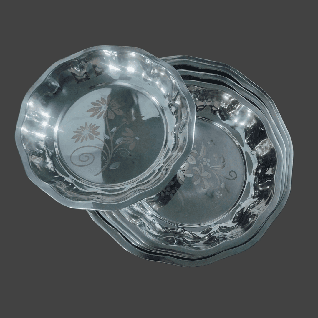 Lakshya Stainless Steel Wedding Parat (Flower Parat) | Mirror Polish & Laser ss wedding parat