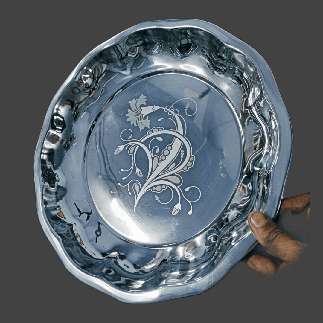Lakshya Stainless Steel Wedding Parat (Flower Parat) | Mirror Polish & Laser S S Wedding Parat mfg