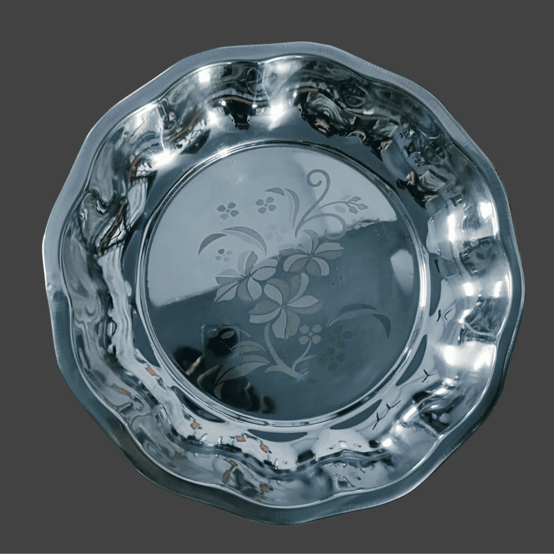 Lakshya Stainless Steel Wedding Parat (Flower Parat) | Mirror Polish & Laser Wedding Parat in Stainless Steel – Premium Quality by Lakshya