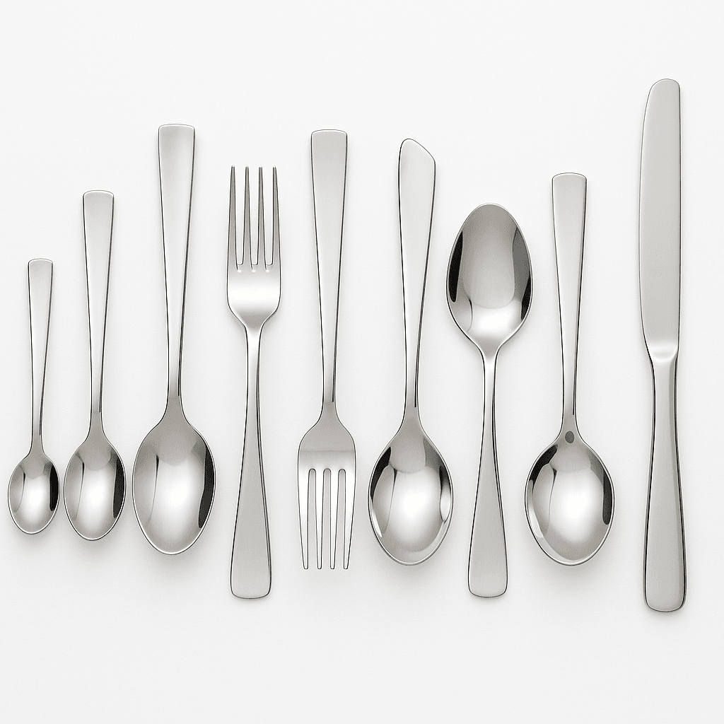 Tea Spoon Dessert Spoon Table Spoon Fork (short) Fork (tall) Soup Spoon Small Dessert Spoon Medium Spoon Large Spoon Dinner Knife